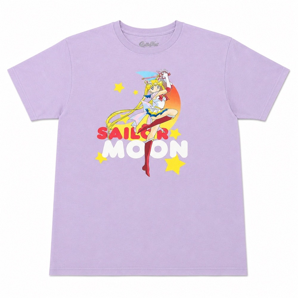 Sailor Moon Graphic T-Shirt Purple Anime Manga Usagi Tsukino Short Sleeve Tee